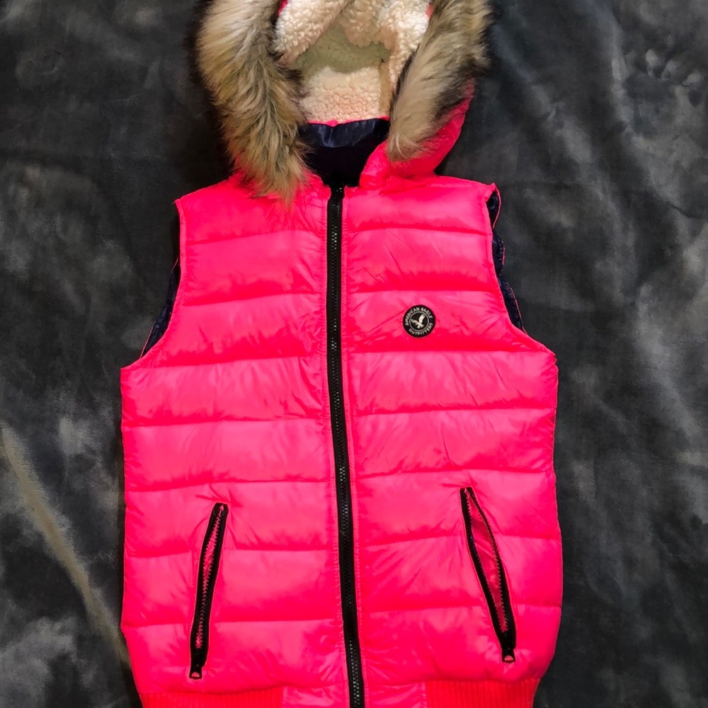 Pink puffer vest